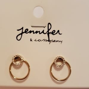 Anthropologie Circular gold earrings